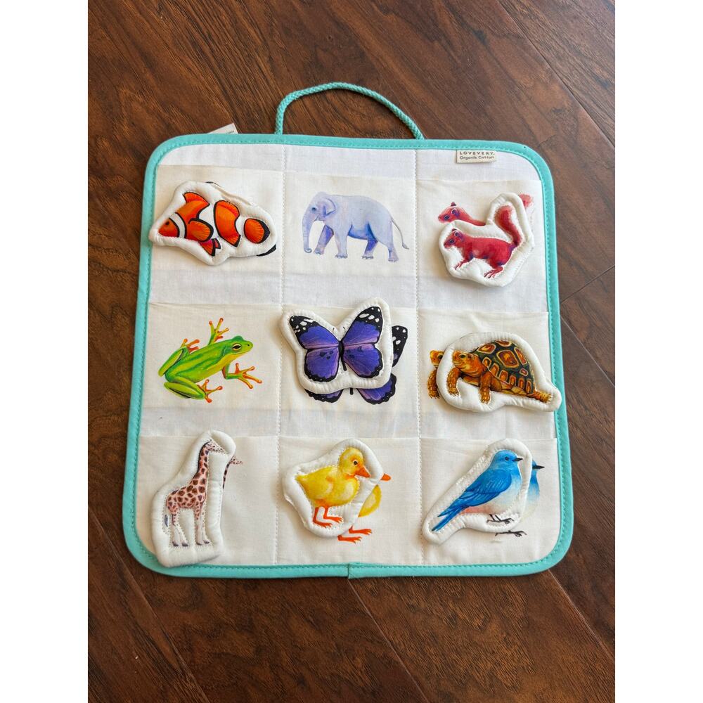 Lovevery Quilted Critter Animal Pockets Soft Montessori Matching Near Complete